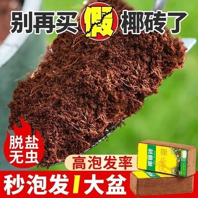椰砖泥土种菜通用阳台种植蔬菜无盐花盆家用种菜通用户外椰土无菌
