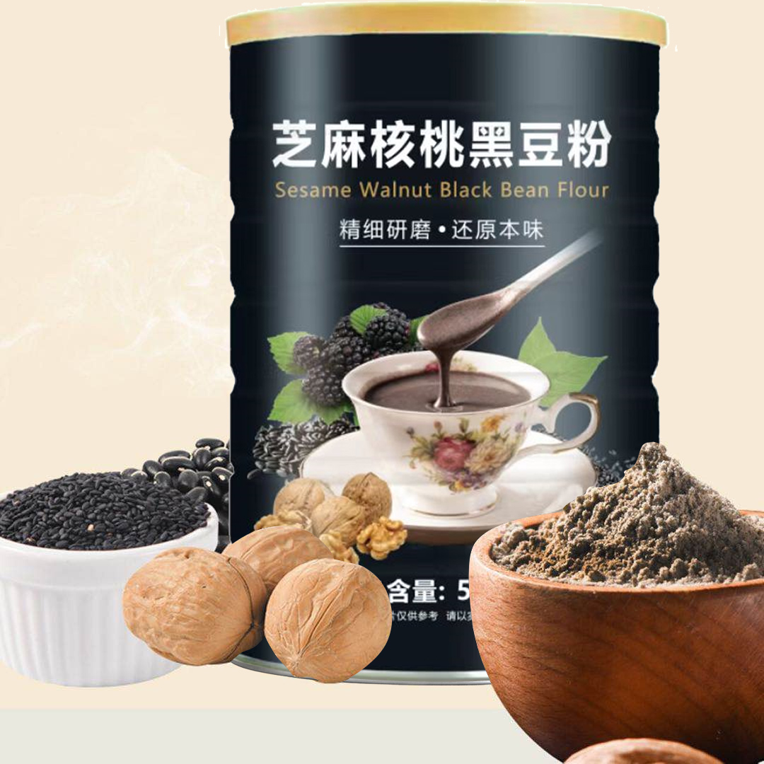 吉星源芝麻核桃黑豆粉早餐代发粉500g/罐 咖啡/麦片/冲饮 芝麻粉 原图主图