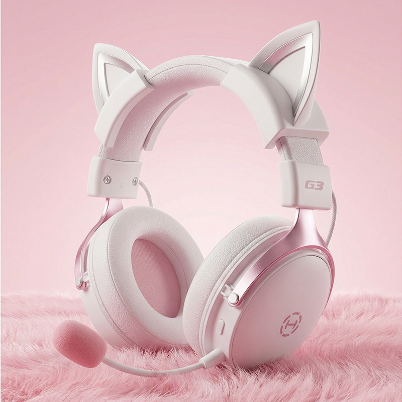 【政府补贴】漫步者无线蓝牙耳机头戴式电脑电竞游戏猫耳女生专用