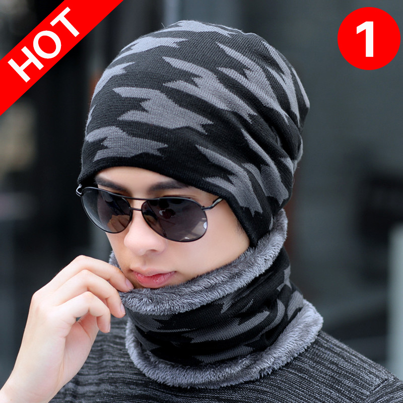 帽子男冬天保暖毛线户外骑车