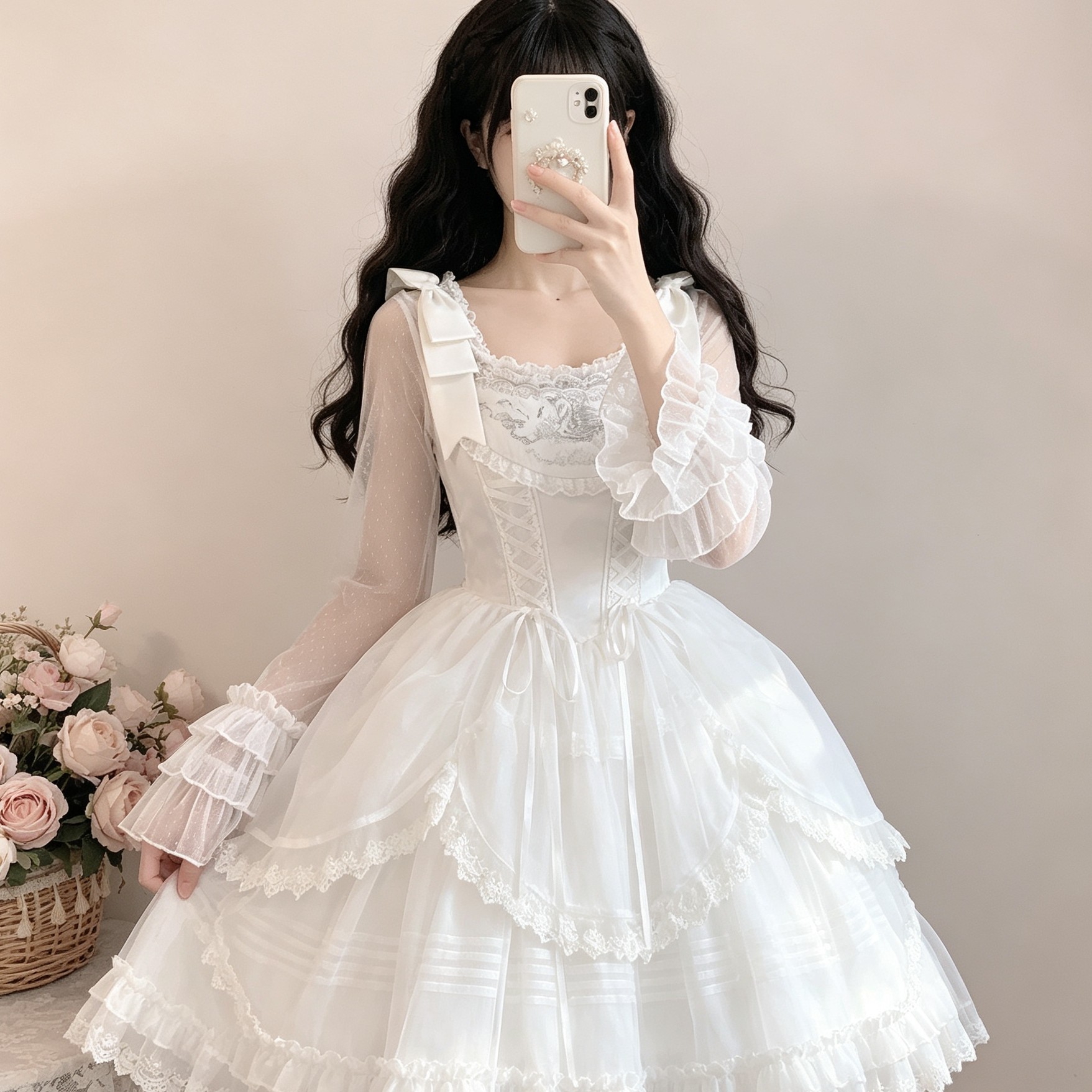 lolita内搭亲肤长袖百搭柔软内搭图片