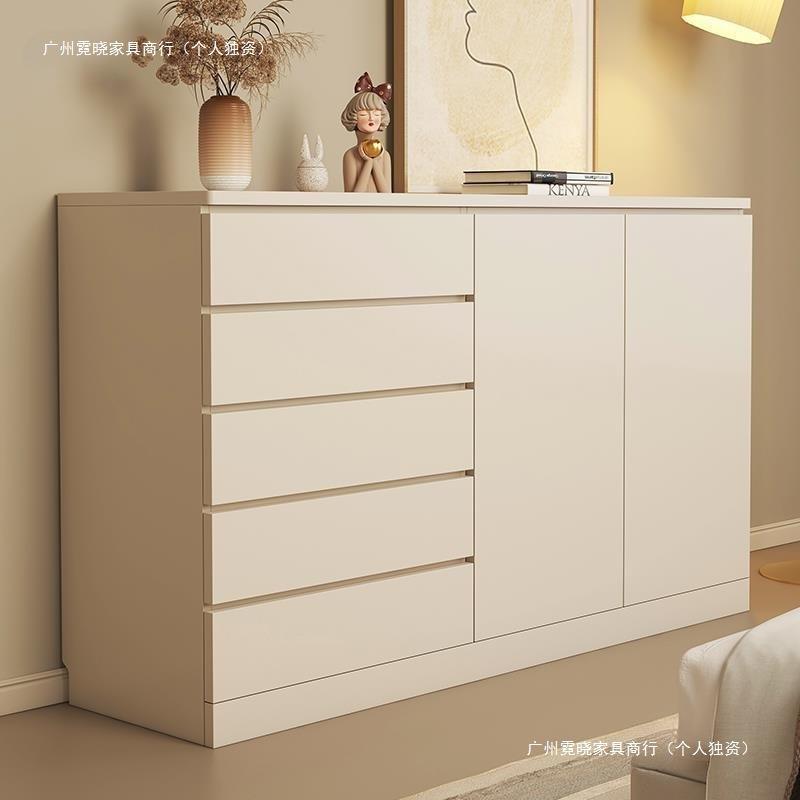 奶油风斗柜五斗柜家用抽屉柜子客厅靠墙落地储物柜法式卧室收纳柜