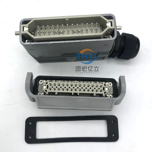 重载连接器矩形接插件HVHDC-HE-026F/M航空插头26芯10A冷压针