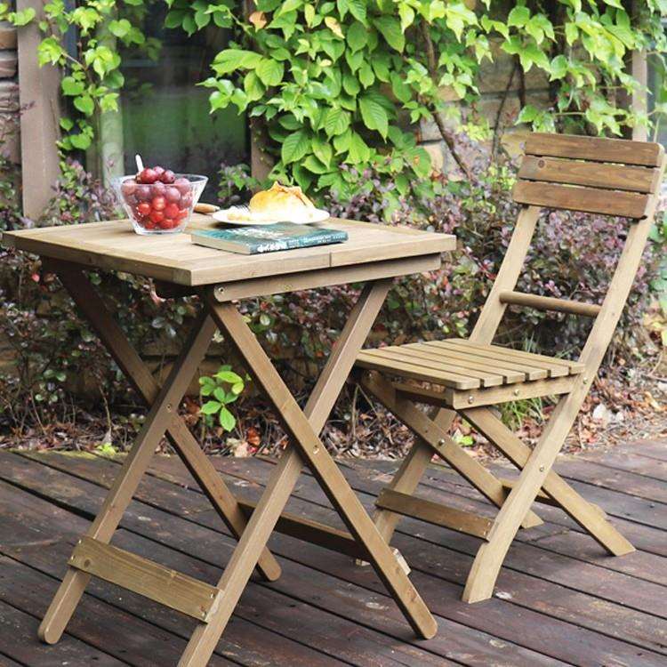 休闲桌椅小茶几茶桌实木边桌方桌长桌折叠式桌椅套件庭院阳台休闲