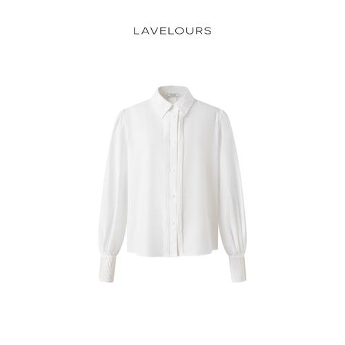 LAVELOURS 新款桑蚕丝棉面料肌理感翻领宽松版衬衫内搭外穿皆可