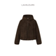 LAVELOURS 百分百羊反绒连帽鹅绒服外套100%桑蚕丝里布 新款
