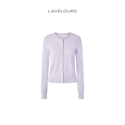 LAVELOURS 秋冬新款 超细羊绒真丝上衣毛织长袖开衫