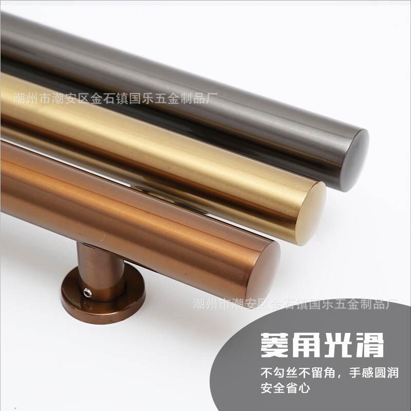 玻璃门拉手不锈钢加厚把手电镀玫瑰黑钛黄钛金干粉烤漆黑灰白