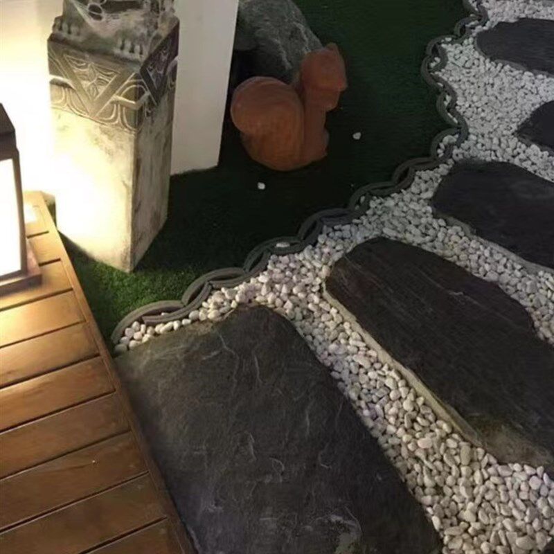 山东天然青石板汀步石材庭院子地铺石户外地砖园林草坪花园圆形