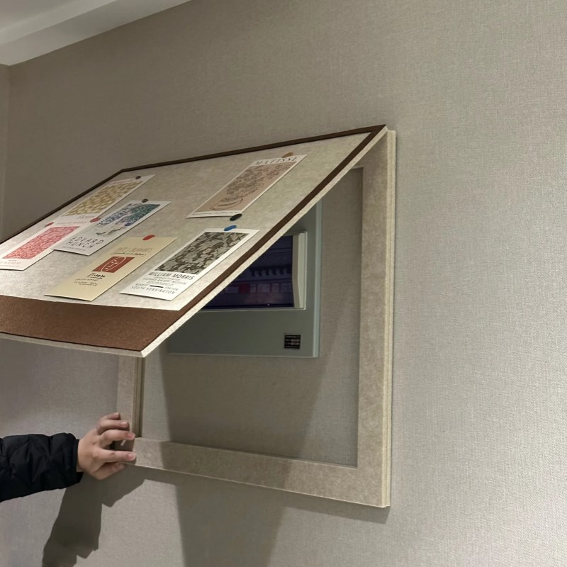 电表箱毛毡板软木板照片墙电表箱盒遮丑墙贴画免打孔电闸盒挂画