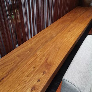 精选文艺侘寂风实木老榆木窄边桌吧台桌岛桌沙发靠背长条玄关桌工