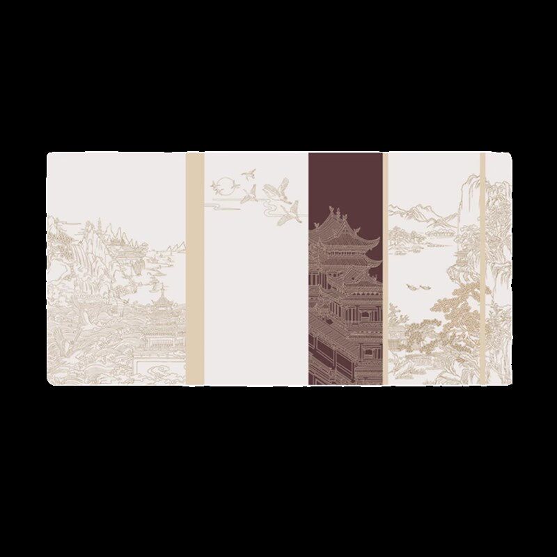 新中式楼阁壁纸覆古风客厅电视背景墙纸硬包壁画餐厅包厢装修墙布