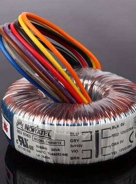 精选NORATEL箭猪 50W双6V 9V 12V 15V 18V 25V进口环形变压器50VA