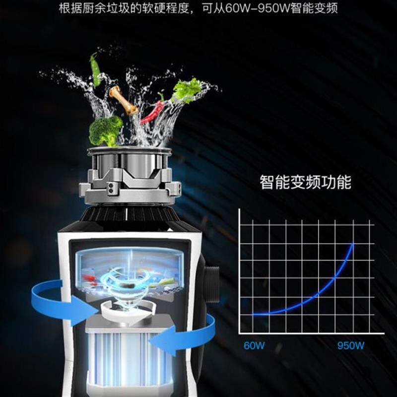 卡亿2022新款智能厨房食物垃圾处理器家用厨余垃圾粉碎机无线开关