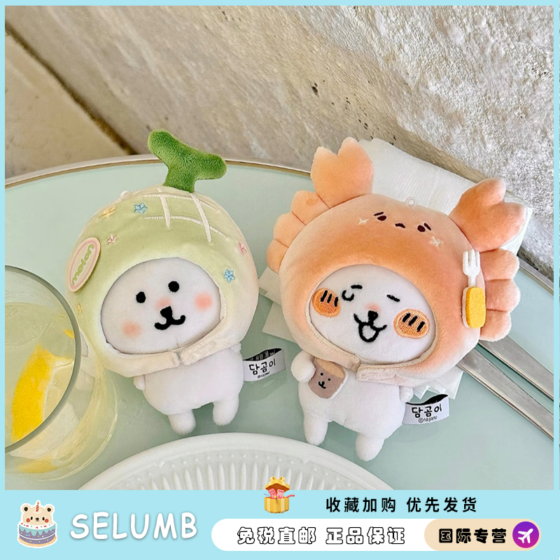 日本SELUMB可爱哈密瓜棉花娃娃海洋系列水母泳圈自嘲熊毛绒玩偶