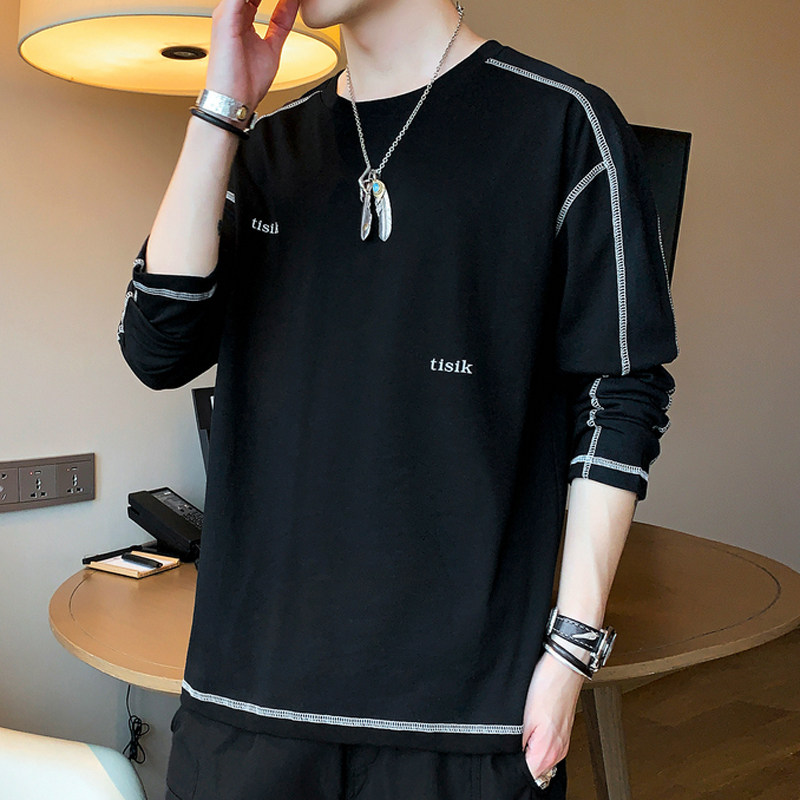 长袖t恤男2026新款简约百搭上衣服秋季宽松休闲圆领卫衣0120k,男装,T恤,淘宝优惠券,粉丝福利购,淘宝优惠卷