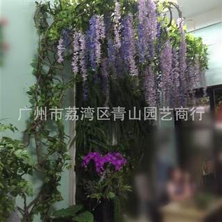 仿真豆花树大型紫藤花树背景墙装饰藤条假花布景假樱花树假植物