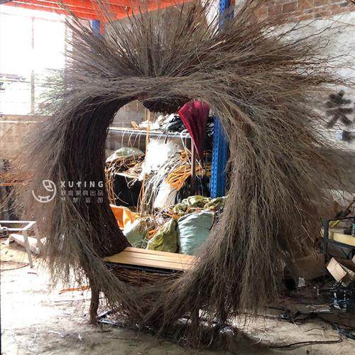 巴厘岛网红鸟巢秋千景区婚纱拍摄道具创意悬挂圆形床户外民宿鸟巢