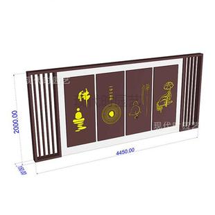 禅意水景墙双面厂家直销售楼部前台中式 饰摆件可定 简约庭院景观装