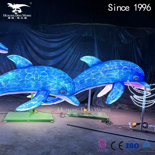 年新品动物海洋彩灯海豚商场游乐园夜游灯会节日商品摆件