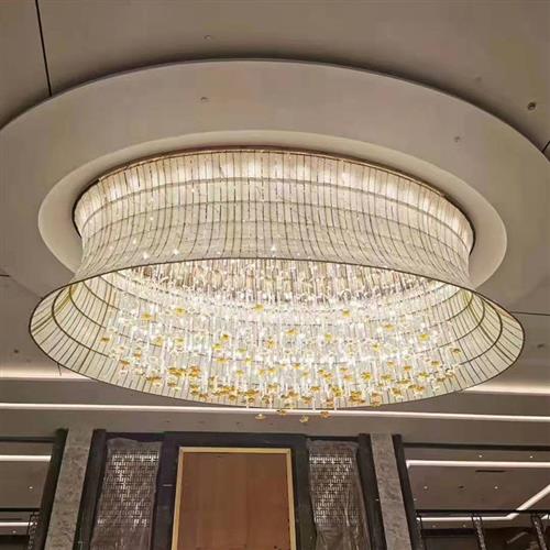 酒店工程非标吊灯方块波浪组合创意设计吊灯宴会厅设计多种造型灯