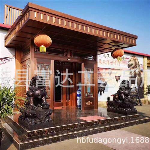 大型铸铜故宫狮酒店门口招财动物摆件铸铁喷漆汇丰狮蹲坐款铜狮子