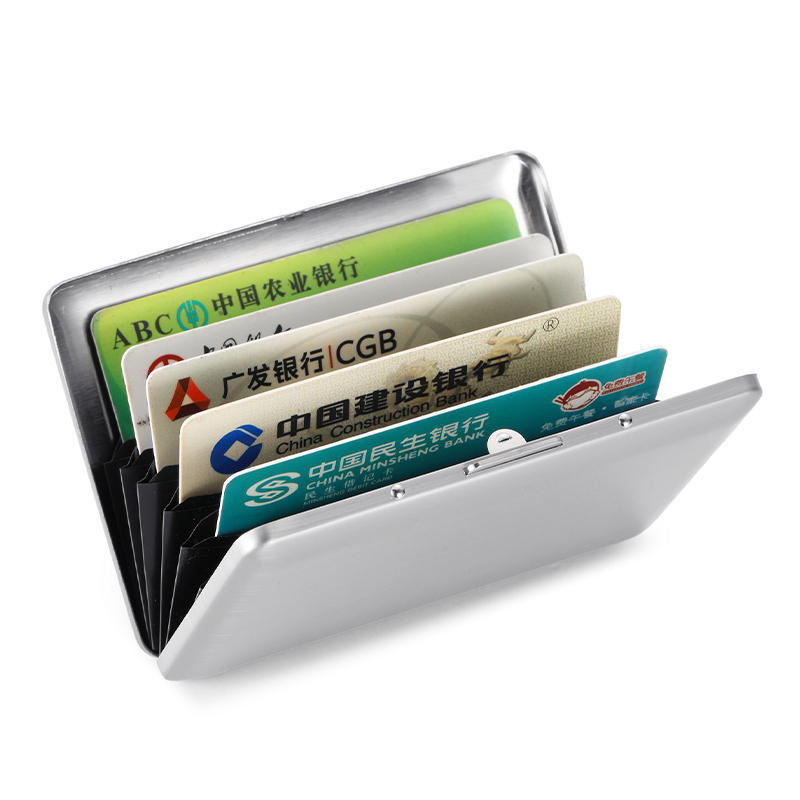 25新款防盗刷金属卡包男女式不锈钢卡盒防消磁小巧卡包证件收纳包