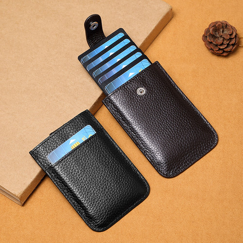 头层牛皮轻薄抽拉款式卡夹