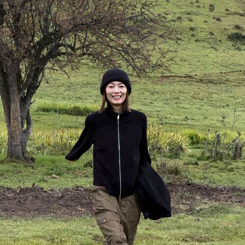 琴仔 秋冬休闲宽松立领拉链毛衣外套显瘦百搭长袖上衣女D6002