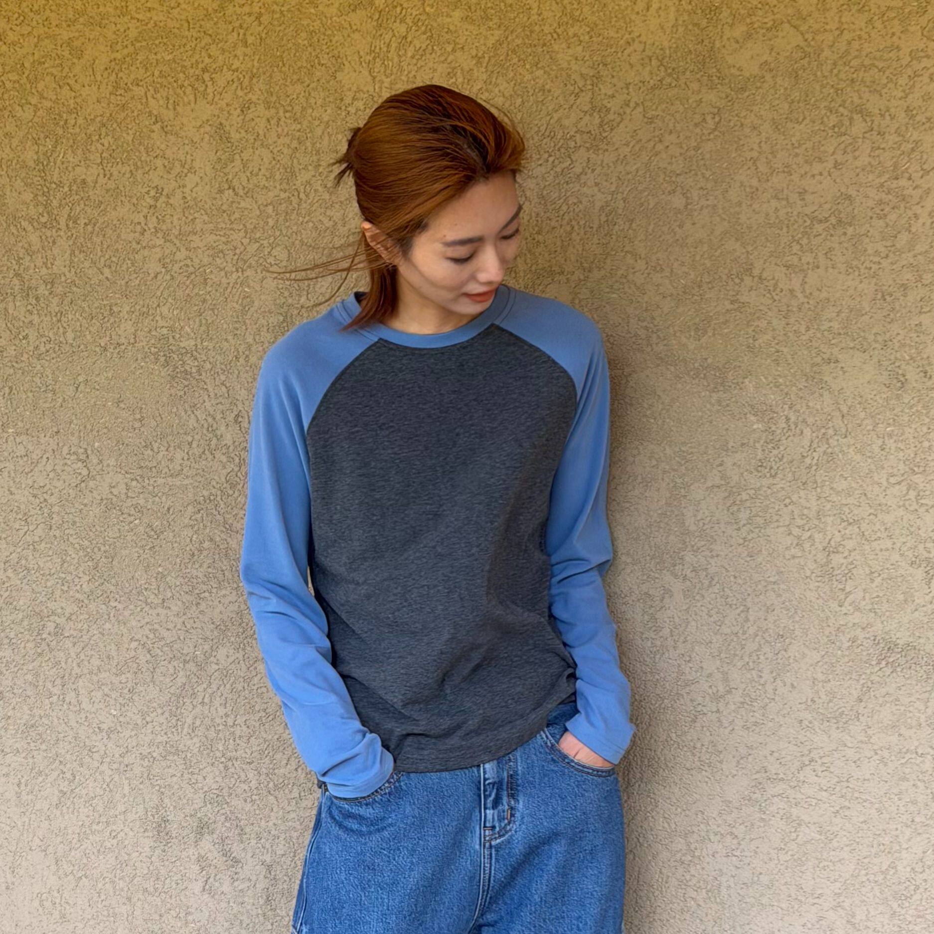 琴仔 【海岸灰】秋冬撞色插肩袖卫衣宽松显瘦百搭长袖上衣女X231