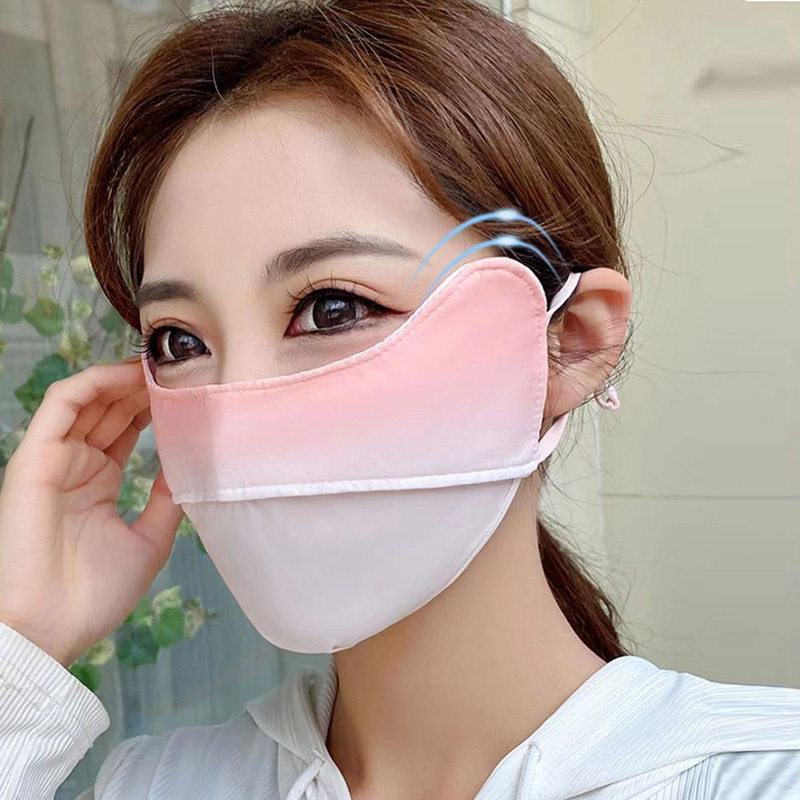 防晒口罩女士夏季薄款防紫外线冰丝透气遮阳面罩护眼角加大遮全脸