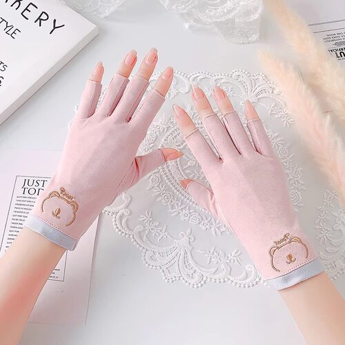 美甲防晒手套半指女防紫外线防黑