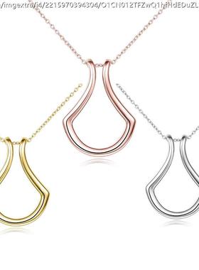 欧美创意时尚扇形锁骨链新品跨境热销新款简约U型钛钢项链女