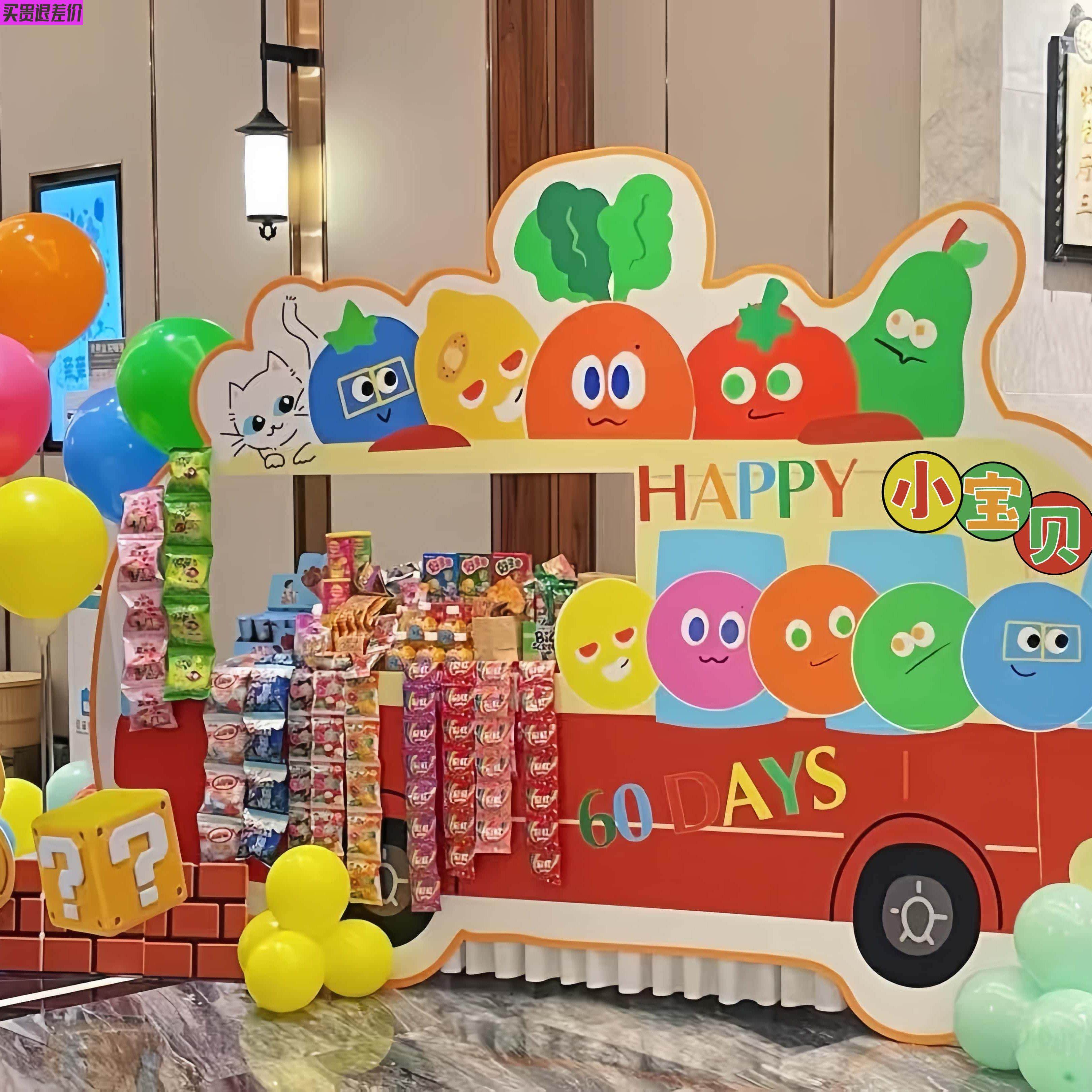 宝宝周岁生日布置零食车背景墙kt板定制男女孩百天气球场景装饰,节庆用品/礼品,装扮布置套餐,淘宝优惠券,粉丝福利购,淘宝优惠卷