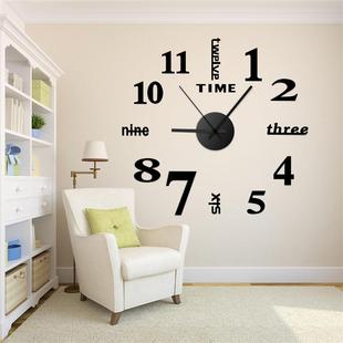 亚克力墙贴3立体时钟客厅背景数字电子创意钟表免打孔 新品