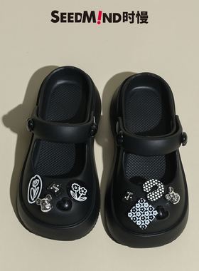 适配鞋花洞洞鞋配饰crocs饰品coros鞋扣装饰扣卡扣鞋面黑色爱心熊