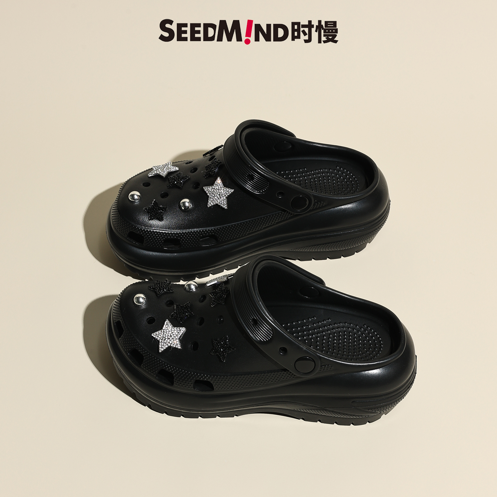光轮洞洞鞋新款星星y2k松糕