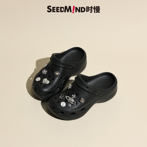 时慢增高EVA厚底洞洞鞋女外穿