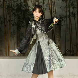 素吊带裙套装 汉元 礼物原创烟竹汉服女中华风lolita新中式 设计师