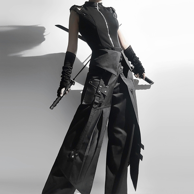 朋克中性风酷帅哥特酷帅黑武士