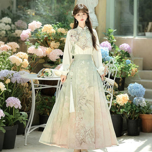 设计师的礼物原创画中仙汉服女中国风汉元素新中式上衣半裙套装