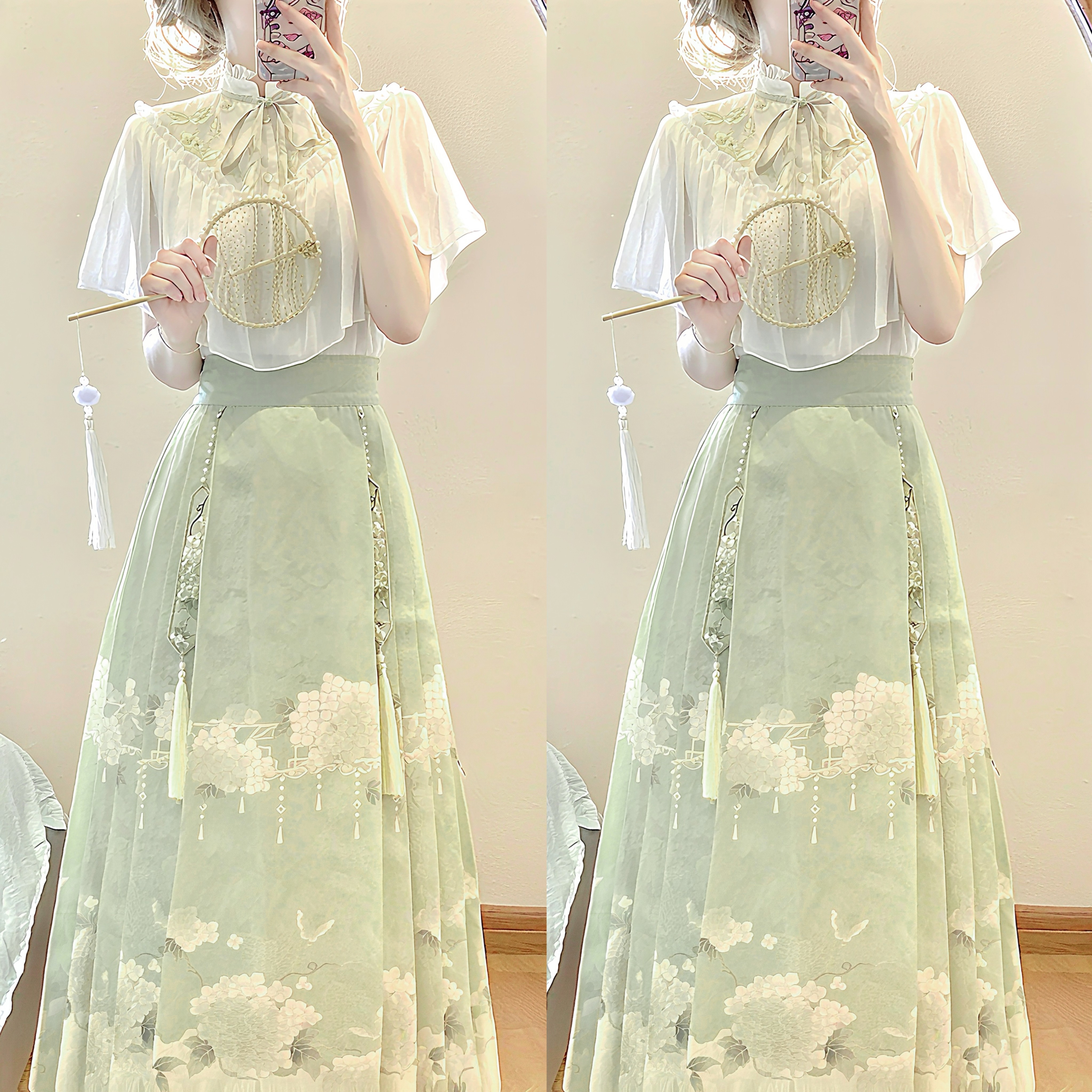 设计师的礼物原创绣球诗汉服新中式国风改良汉元素马面裙夏季套装