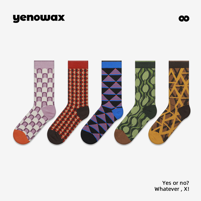 异能无限原创中筒棉袜多件多折