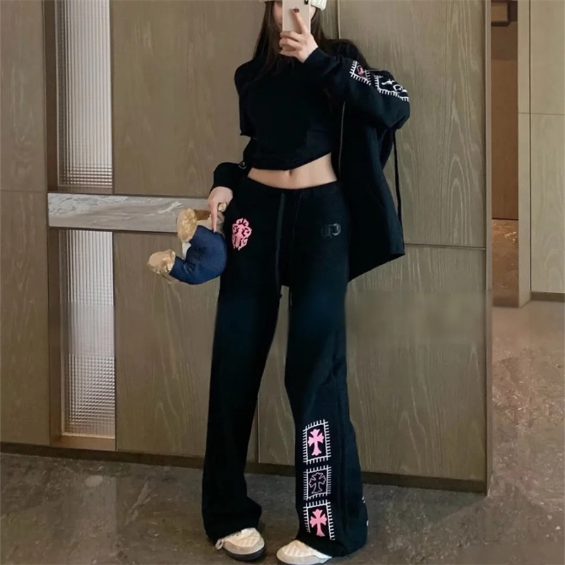 秋冬新款宝剑梵文补丁印花卫裤女ins美式复古加绒抽绳直筒休闲裤,女装/女士精品,卫裤,淘宝优惠券,粉丝福利购,淘宝优惠卷