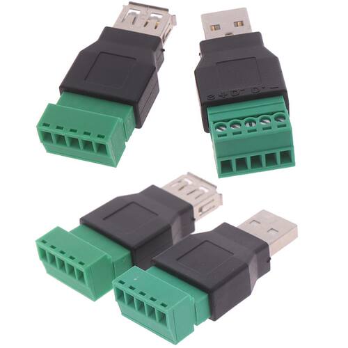 1Pcs USB Female To Screw Connectors USB2.0 Female Jack USB P