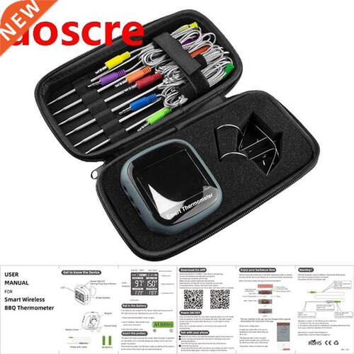 Cooking Bluetooth Wireless Meat BBQ Thermometer With 6 Probe