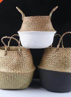 Wicker Storage Basket Flower Baskets Laundry Storage Decorat