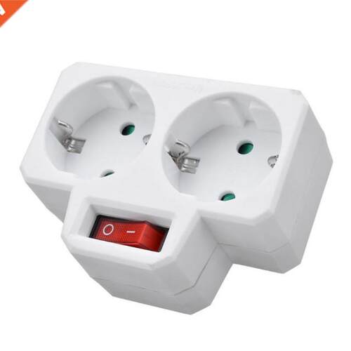 250V 16A EU Standard Plug Double Socket Conversion Socket wi