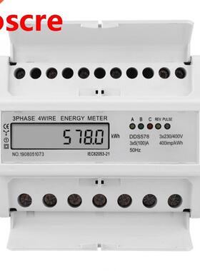DDS578  Phase 4 Wire 7P 80V Energy Meter LCD Display Watt