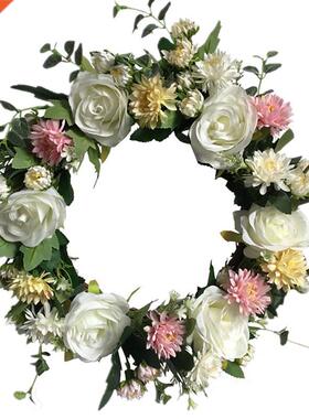 Artificial Rose Flower Wreath Chrysanthemum Wreath Spring Wr